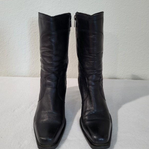 Janita Calf High Heeled Boots 22890, Black SZ 37 - Picture 2 of 15